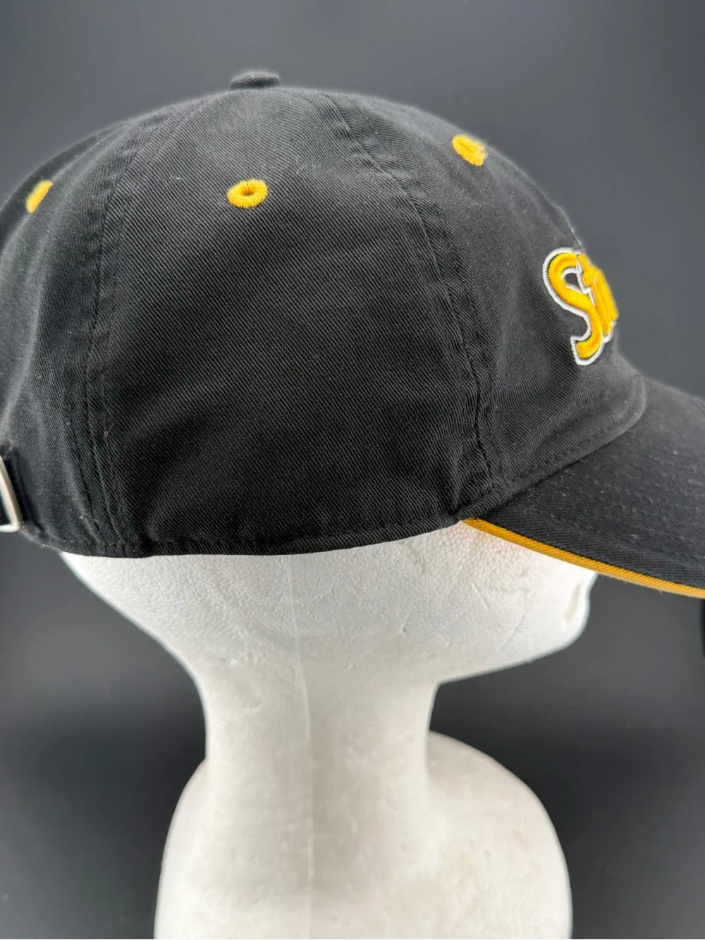 Vintage Reebok Pittsburgh Steelers Script Black Adjustable Hat Embroidered